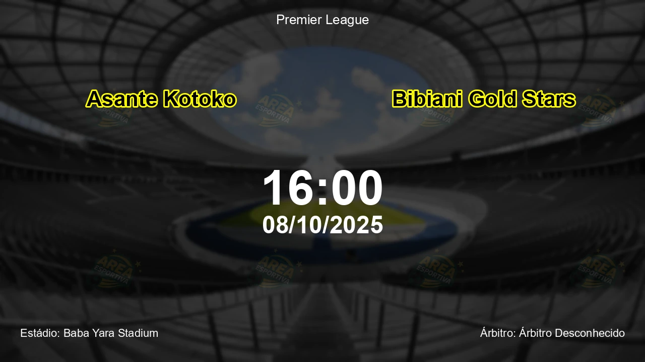 Palpite e análise do jogo Asante Kotoko vs Bibiani Gold Stars pela Premier League