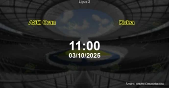Palpite e análise do jogo ASM Oran vs Kolea pela Ligue 2
