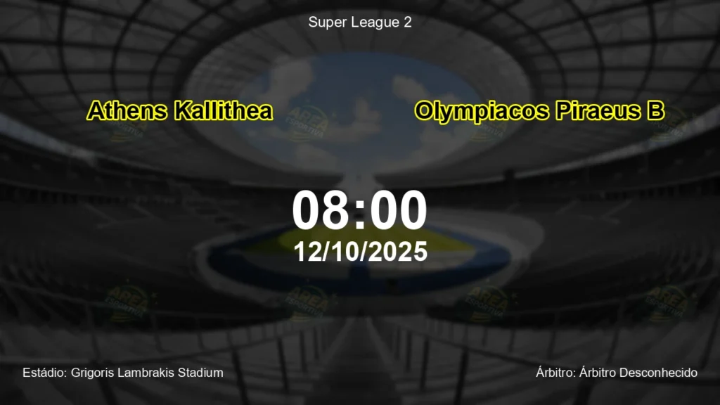 Palpite e an&aacute;lise do jogo Athens Kallithea vs Olympiacos Piraeus B pela Super League 2