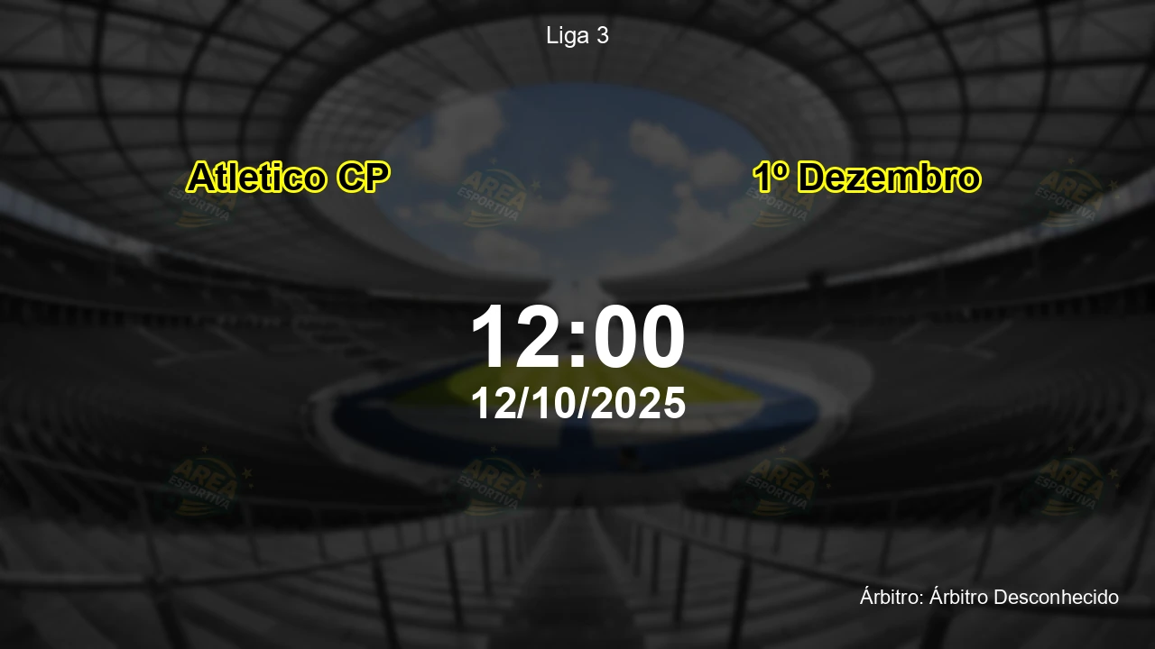 Palpite e análise do jogo Atletico CP vs 1º Dezembro pela Liga 3