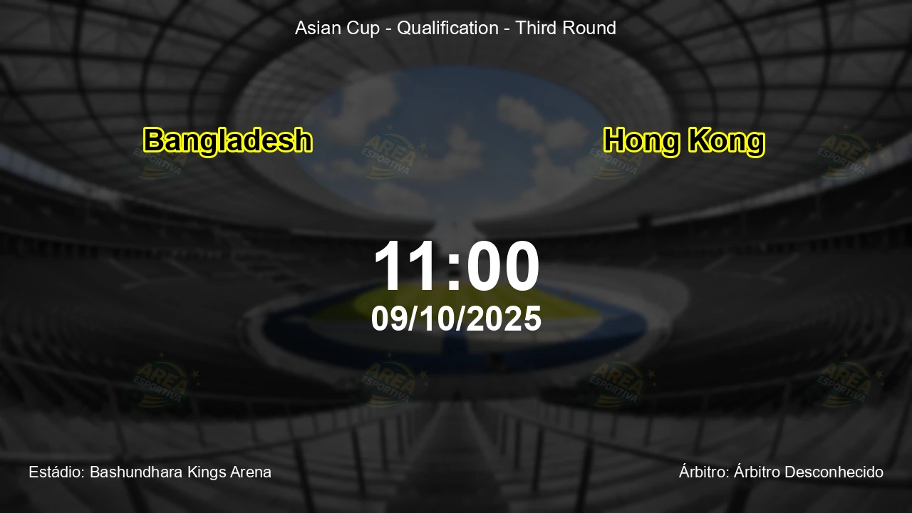 Palpite e análise do jogo Bangladesh vs Hong Kong pela Asian Cup - Qualification - Third Round