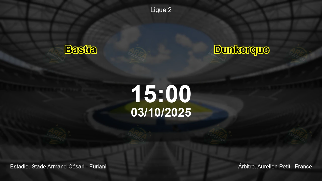 Palpite e análise do jogo Bastia vs Dunkerque pela Ligue 2
