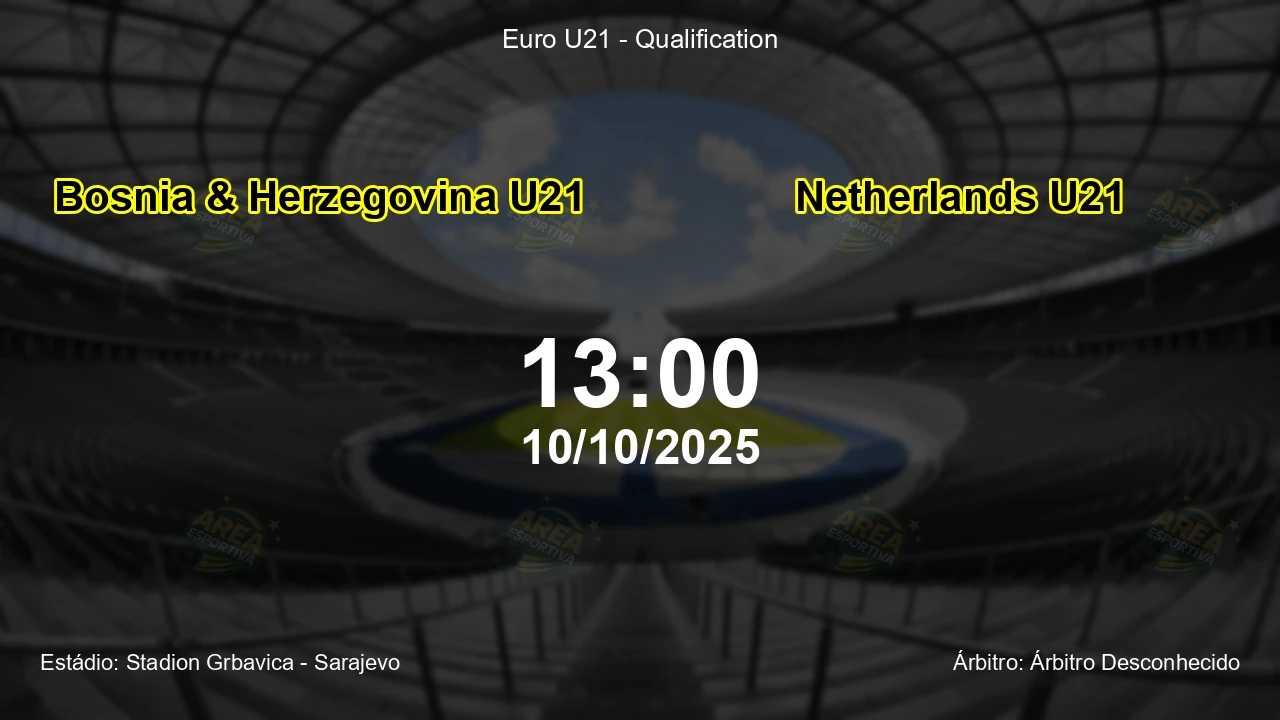 Palpite e análise do jogo Bosnia & Herzegovina U21 vs Netherlands U21 pela Euro U21 - Qualification
