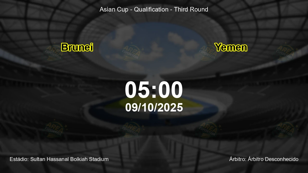 Palpite e análise do jogo Brunei vs Yemen pela Asian Cup - Qualification - Third Round
