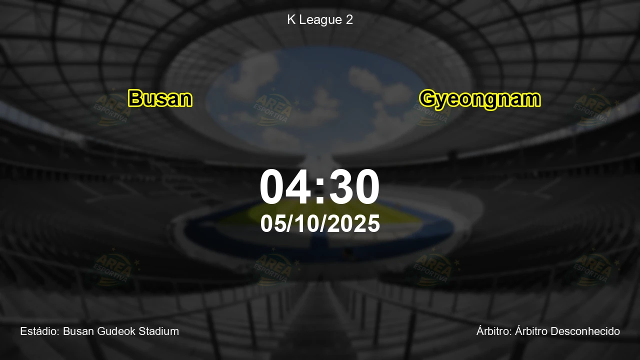 Palpite e análise do jogo Busan vs Gyeongnam pela K League 2