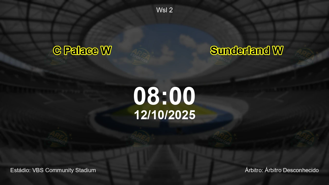 Palpite e análise do jogo C Palace W vs Sunderland W pela Wsl 2