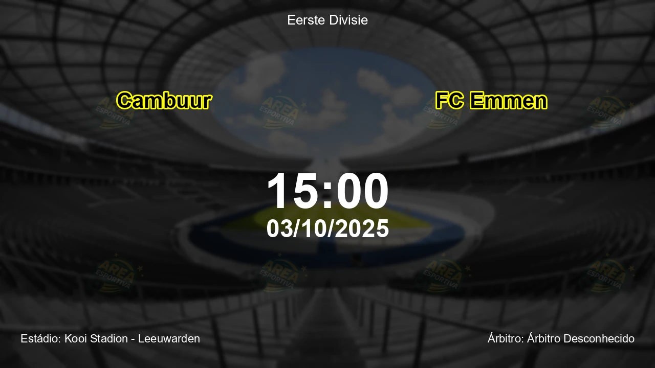 Palpite e análise do jogo Cambuur vs FC Emmen pela Eerste Divisie