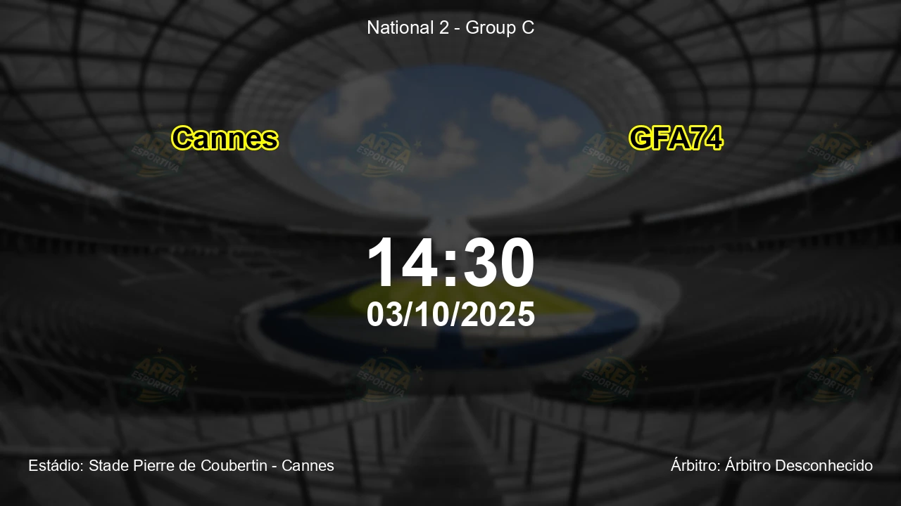 Palpite e análise do jogo Cannes vs GFA74 pela National 2 - Group C