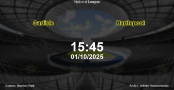 Palpite e análise do jogo Carlisle vs Hartlepool pela National League