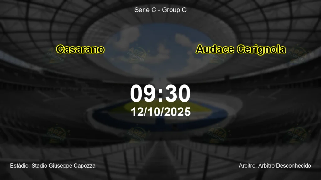 Palpite e an&aacute;lise do jogo Casarano vs Audace Cerignola pela Serie C - Group C