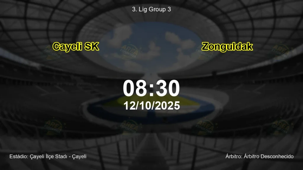 Palpite e an&aacute;lise do jogo Cayeli SK vs Zonguldak pela 3. Lig Group 3