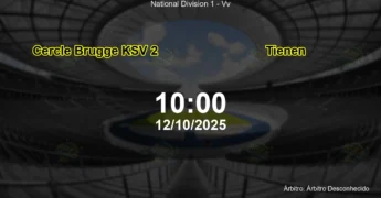 Palpite e análise do jogo Cercle Brugge KSV 2 vs Tienen pela National Division 1 - Vv