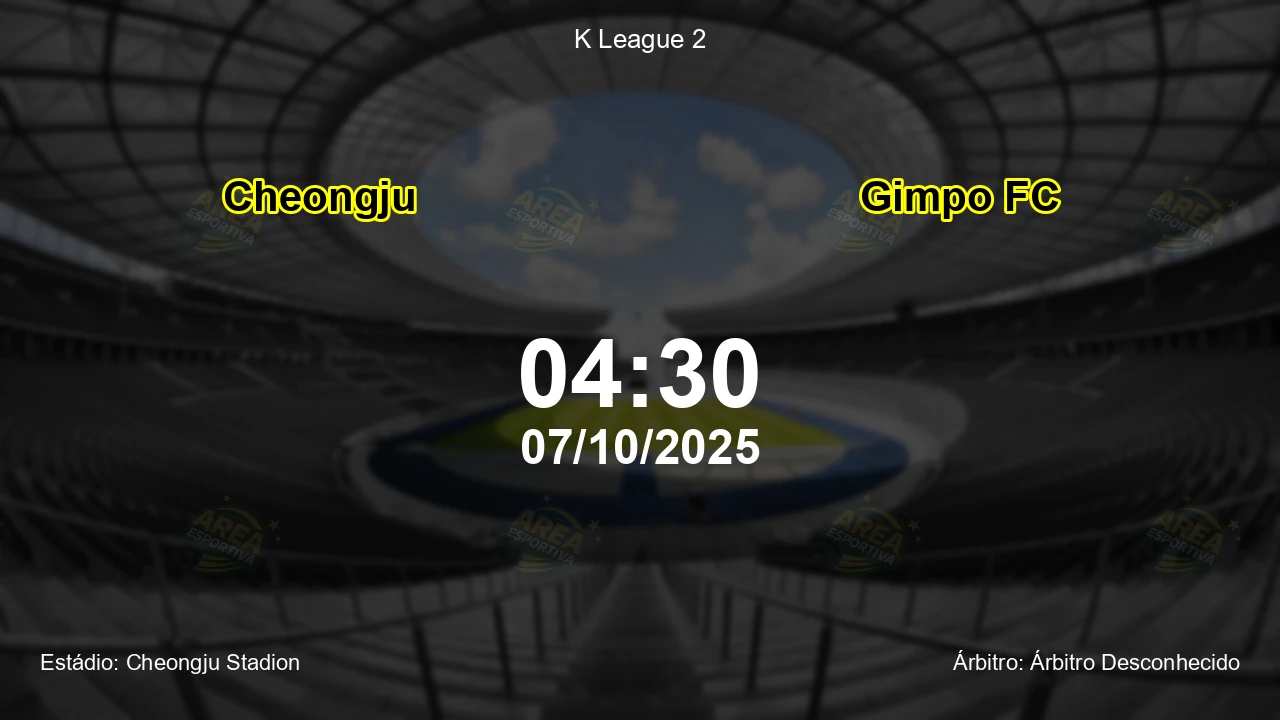 Palpite e análise do jogo Cheongju vs Gimpo FC pela K League 2