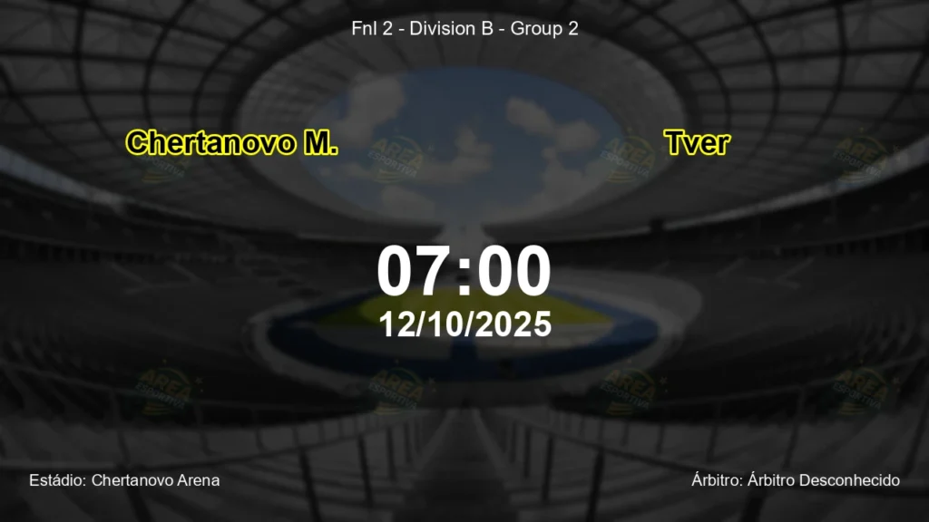 Palpite e an&aacute;lise do jogo Chertanovo M. vs Tver pela Fnl 2 - Division B - Group 2
