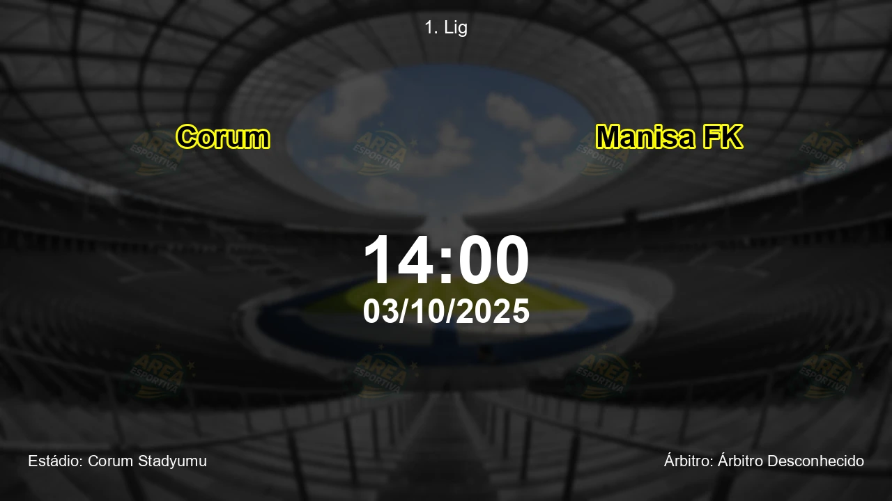 Palpite e análise do jogo Corum vs Manisa FK pela 1. Lig