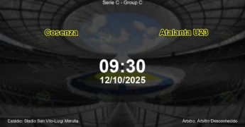 Palpite e análise do jogo Cosenza vs Atalanta U23 pela Serie C - Group C