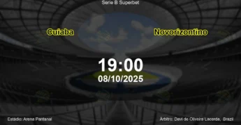 Palpite e análise do jogo Cuiaba vs Novorizontino pela Serie B Superbet