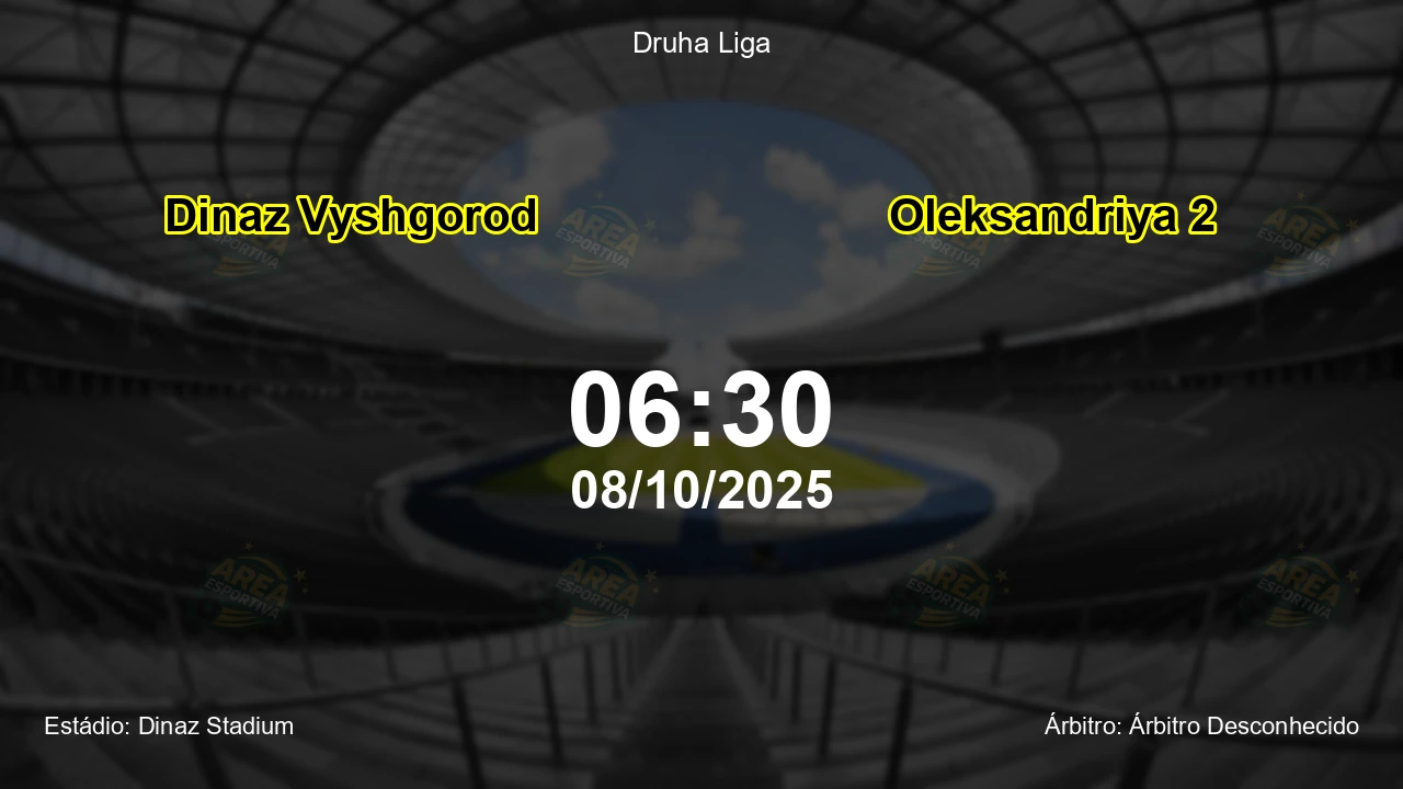 Palpite e análise do jogo Dinaz Vyshgorod vs Oleksandriya 2 pela Druha Liga