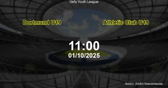 Palpite e análise do jogo Dortmund U19 vs Athletic Club U19 pela Uefa Youth League