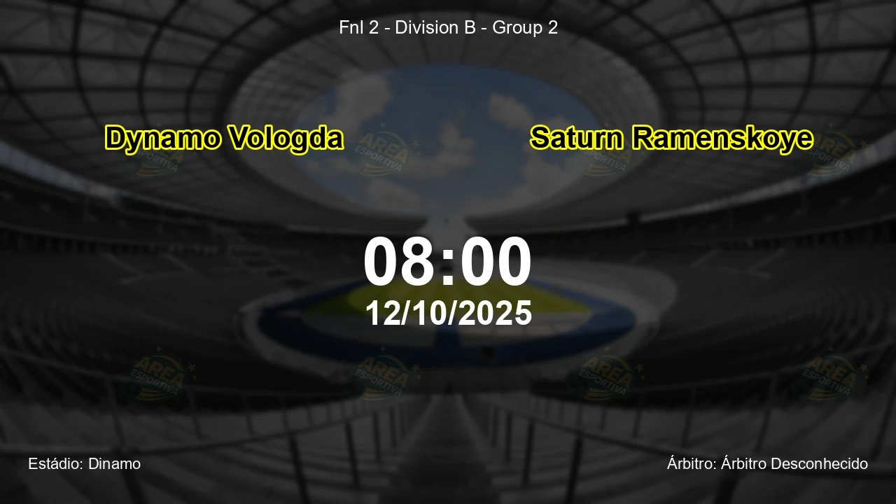 Palpite e análise do jogo Dynamo Vologda vs Saturn Ramenskoye pela Fnl 2 - Division B - Group 2