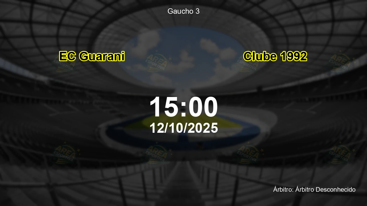 Palpite e análise do jogo EC Guarani vs Clube 1992 pela Gaucho 3