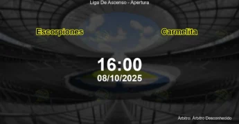 Palpite e análise do jogo Escorpiones vs Carmelita pela Liga De Ascenso - Apertura