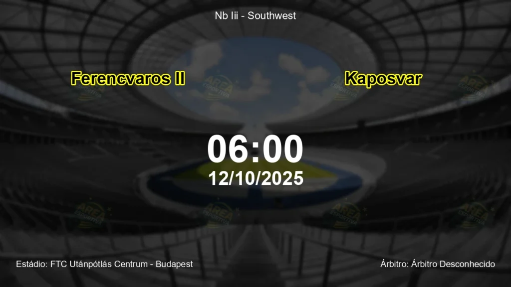 Palpite e an&aacute;lise do jogo Ferencvaros II vs Kaposvar pela Nb Iii - Southwest