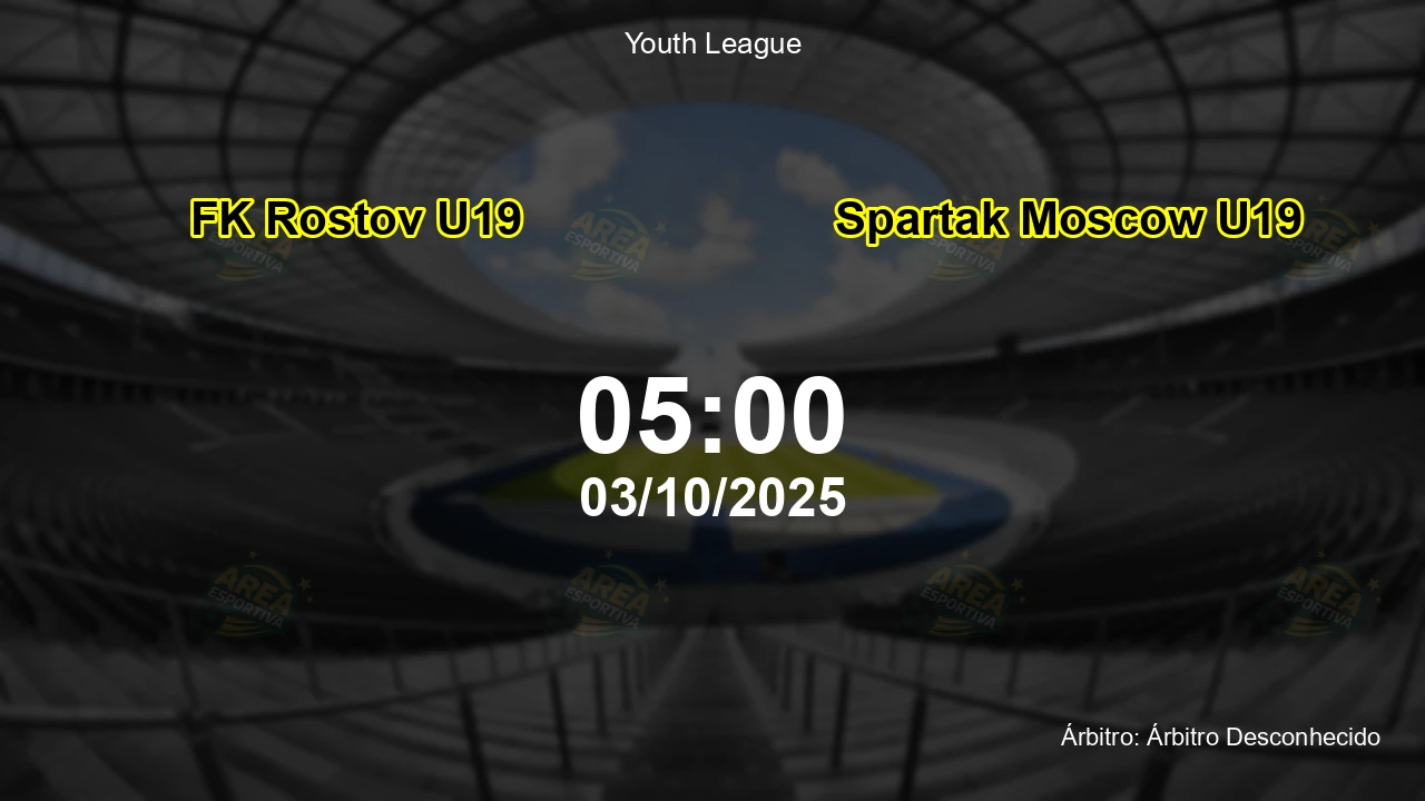 Palpite e análise do jogo FK Rostov U19 vs Spartak Moscow U19 pela Youth League