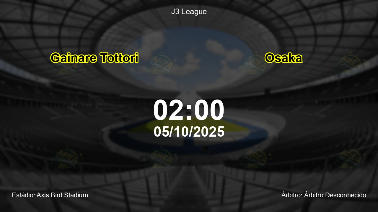Palpite e análise do jogo Gainare Tottori vs Osaka pela J3 League