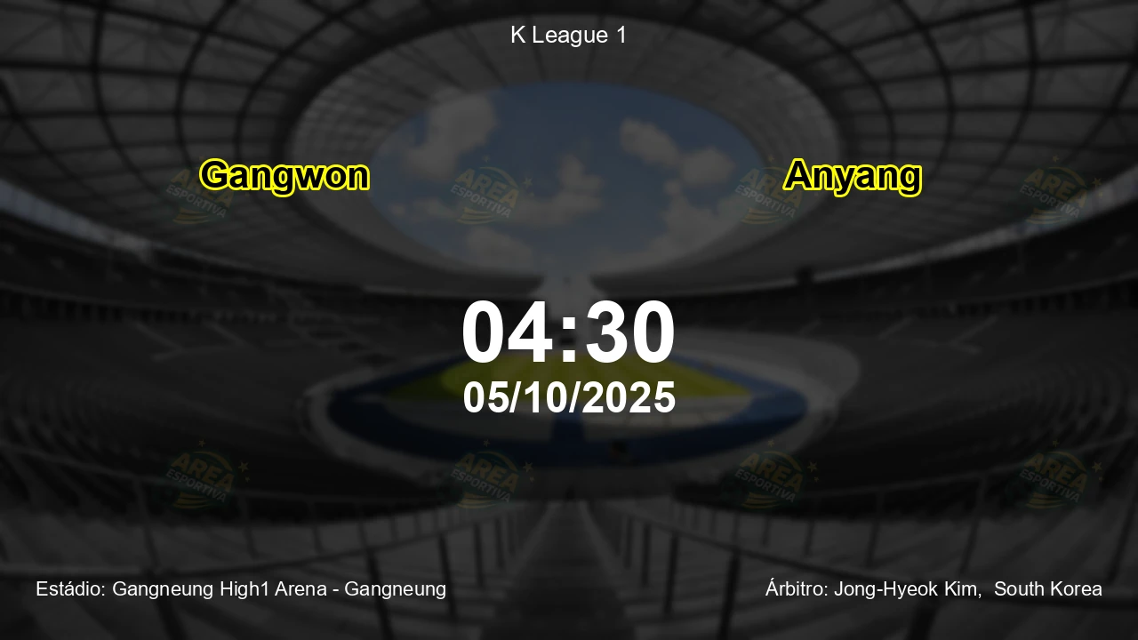 Palpite e análise do jogo Gangwon vs Anyang pela K League 1