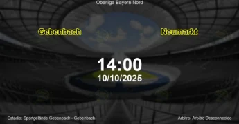 Palpite e análise do jogo Gebenbach vs Neumarkt pela Oberliga Bayern Nord