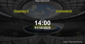 Palpite e análise do jogo Hamburg II vs Norderstedt pela Regionalliga North
