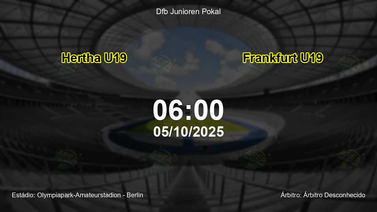 Palpite e análise do jogo Hertha U19 vs Frankfurt U19 pela Dfb Junioren Pokal