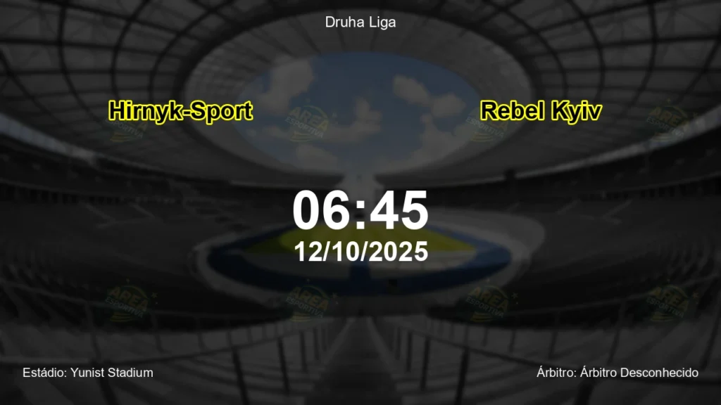 Palpite e an&aacute;lise do jogo Hirnyk-Sport vs Rebel Kyiv pela Druha Liga