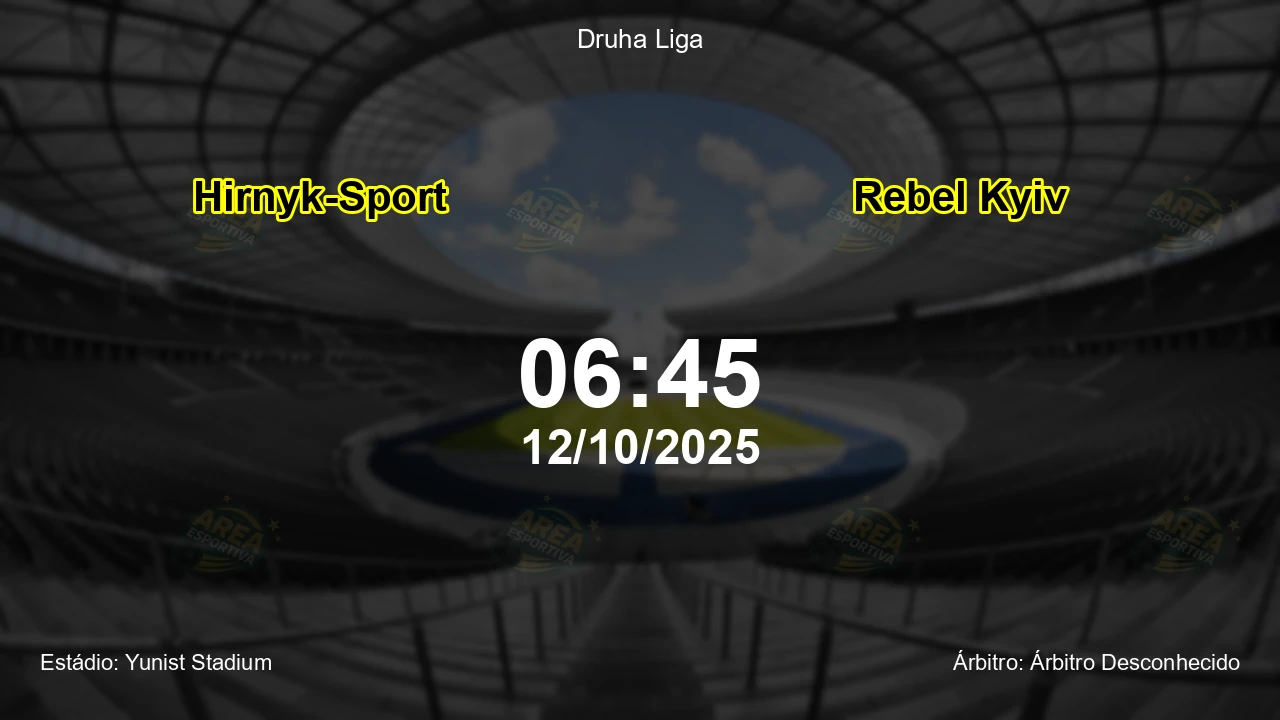 Palpite e análise do jogo Hirnyk-Sport vs Rebel Kyiv pela Druha Liga