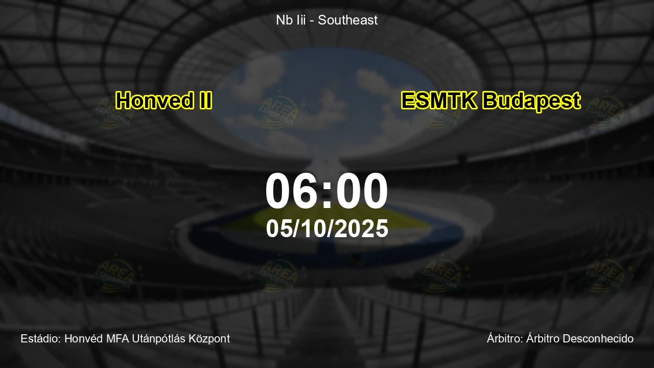 Palpite e análise do jogo Honved II vs ESMTK Budapest pela Nb Iii - Southeast
