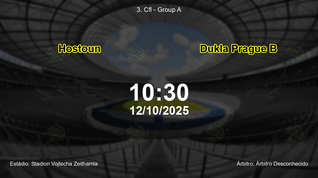 Palpite e análise do jogo Hostoun vs Dukla Prague B pela 3. Cfl - Group A
