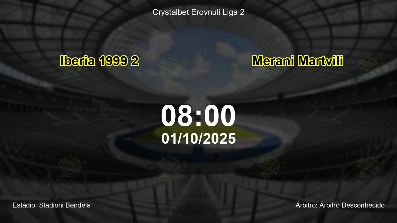 Palpite e análise do jogo Iberia 1999 2 vs Merani Martvili pela Crystalbet Erovnuli Liga 2
