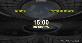 Palpite e análise do jogo Imbituba vs Guarani de Palhoca pela Catarinense 3