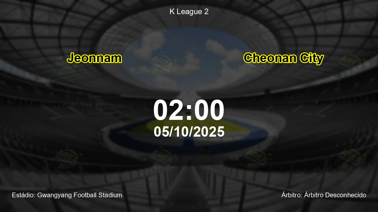 Palpite e análise do jogo Jeonnam vs Cheonan City pela K League 2