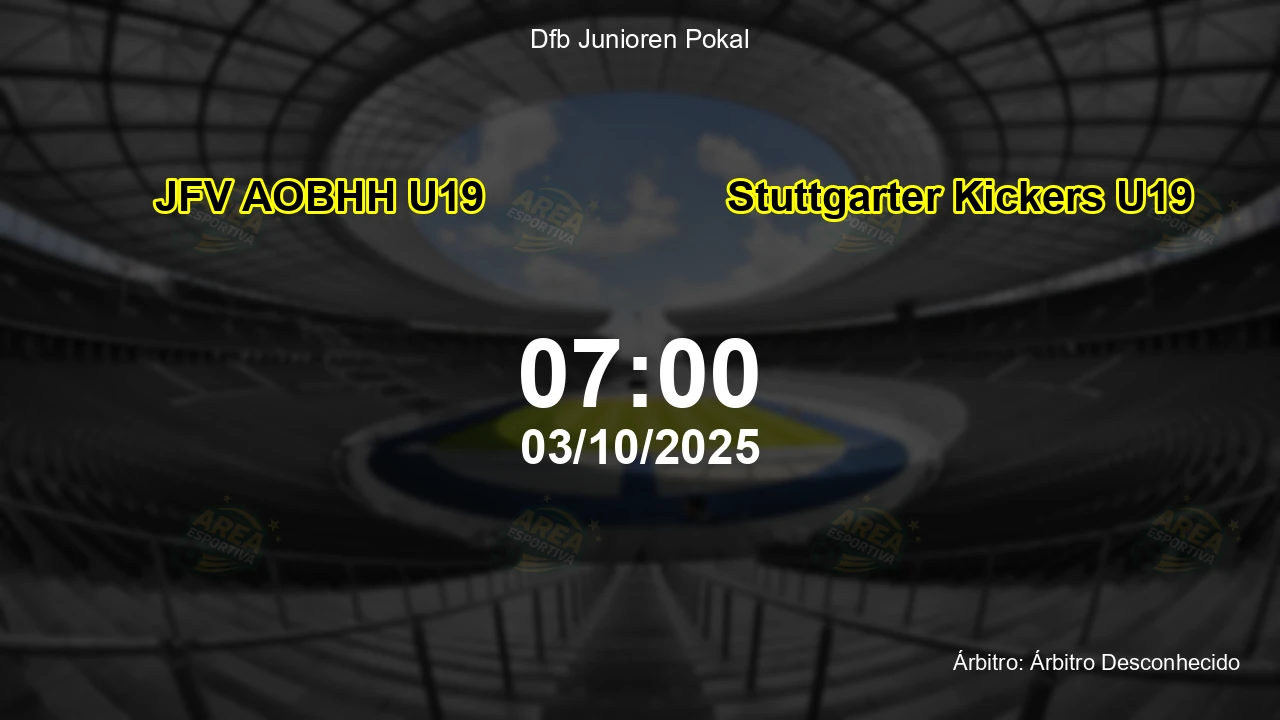 Palpite e análise do jogo JFV AOBHH U19 vs Stuttgarter Kickers U19 pela Dfb Junioren Pokal