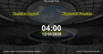 Palpite e análise do jogo Kashiwa Reysol vs Kawasaki Frontale pela Ybc Levain Cup