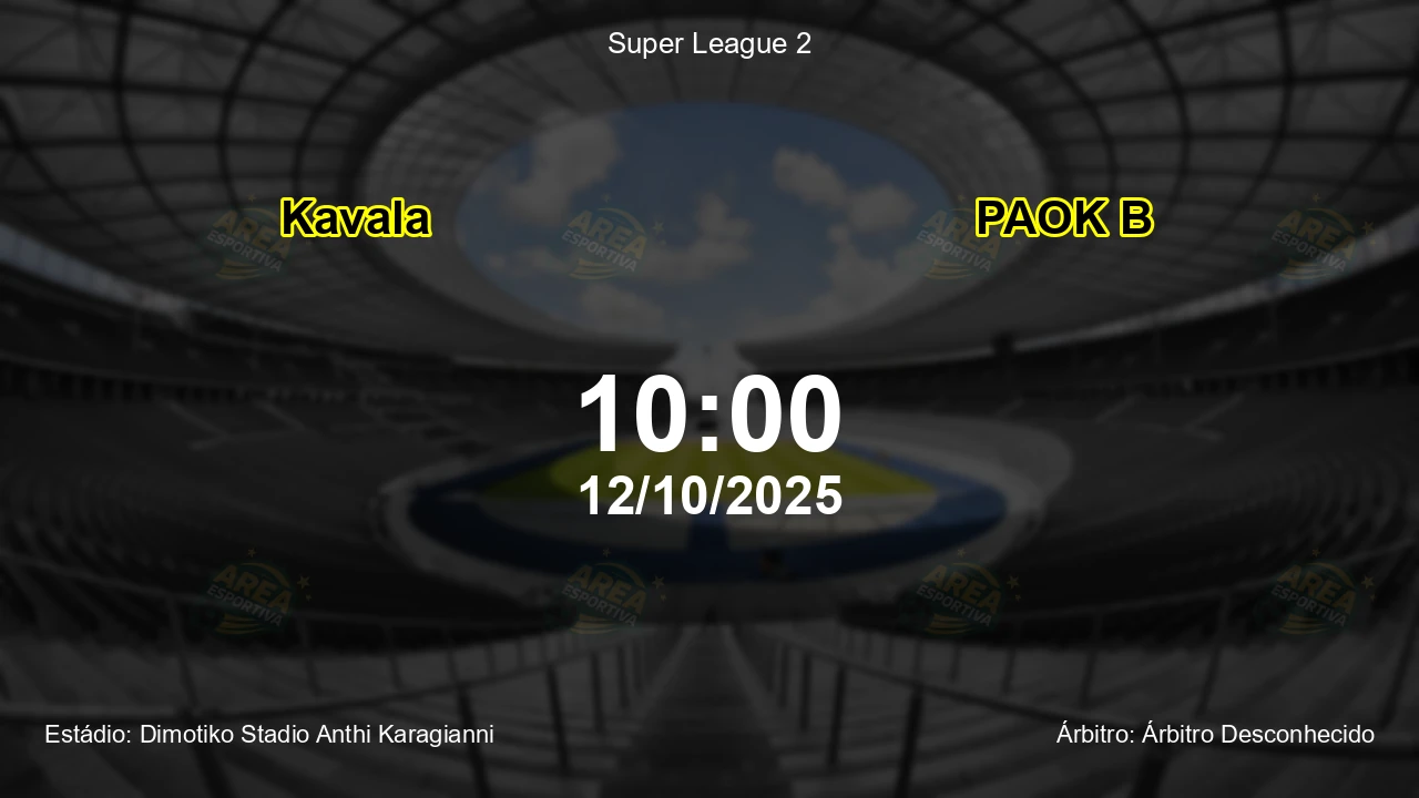 Palpite e análise do jogo Kavala vs PAOK B pela Super League 2