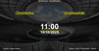 Palpite e análise do jogo Kazakhstan vs Liechtenstein pela World Cup - Qualification