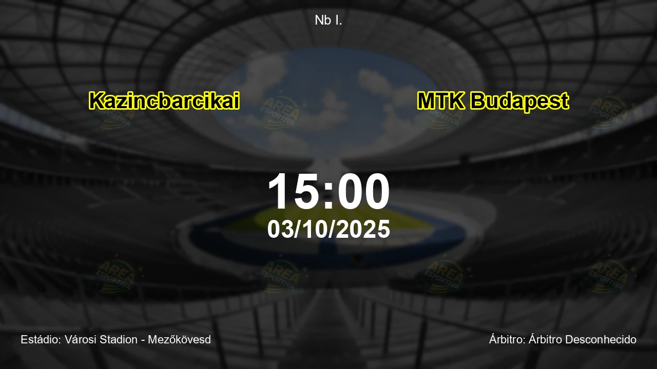 Palpite e análise do jogo Kazincbarcikai vs MTK Budapest pela Nb I.