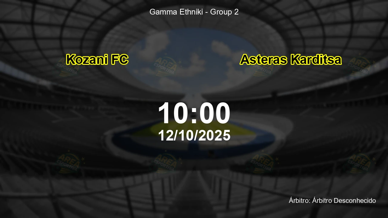 Palpite e análise do jogo Kozani FC vs Asteras Karditsa pela Gamma Ethniki - Group 2