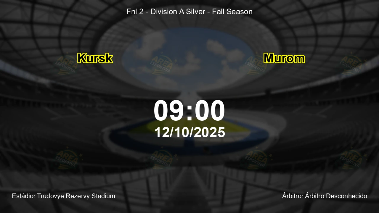 Palpite e análise do jogo Kursk vs Murom pela Fnl 2 - Division A Silver - Fall Season
