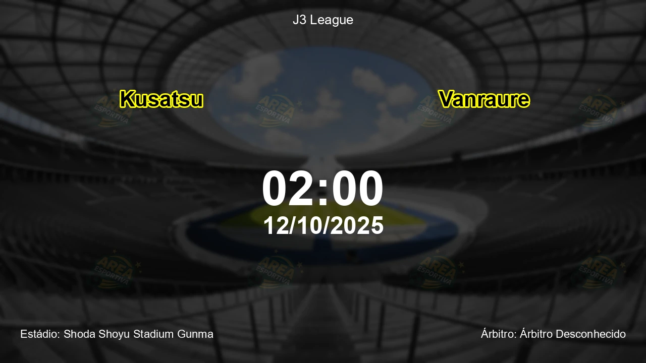 Palpite e análise do jogo Kusatsu vs Vanraure pela J3 League