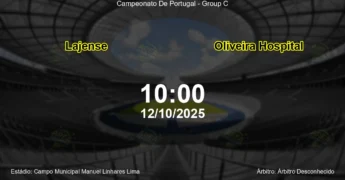 Palpite e análise do jogo Lajense vs Oliveira Hospital pela Campeonato De Portugal - Group C