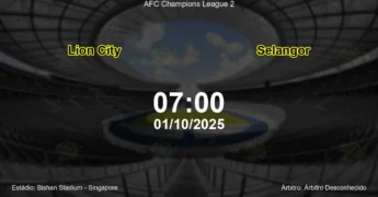 Palpite e análise do jogo Lion City vs Selangor pela AFC Champions League 2